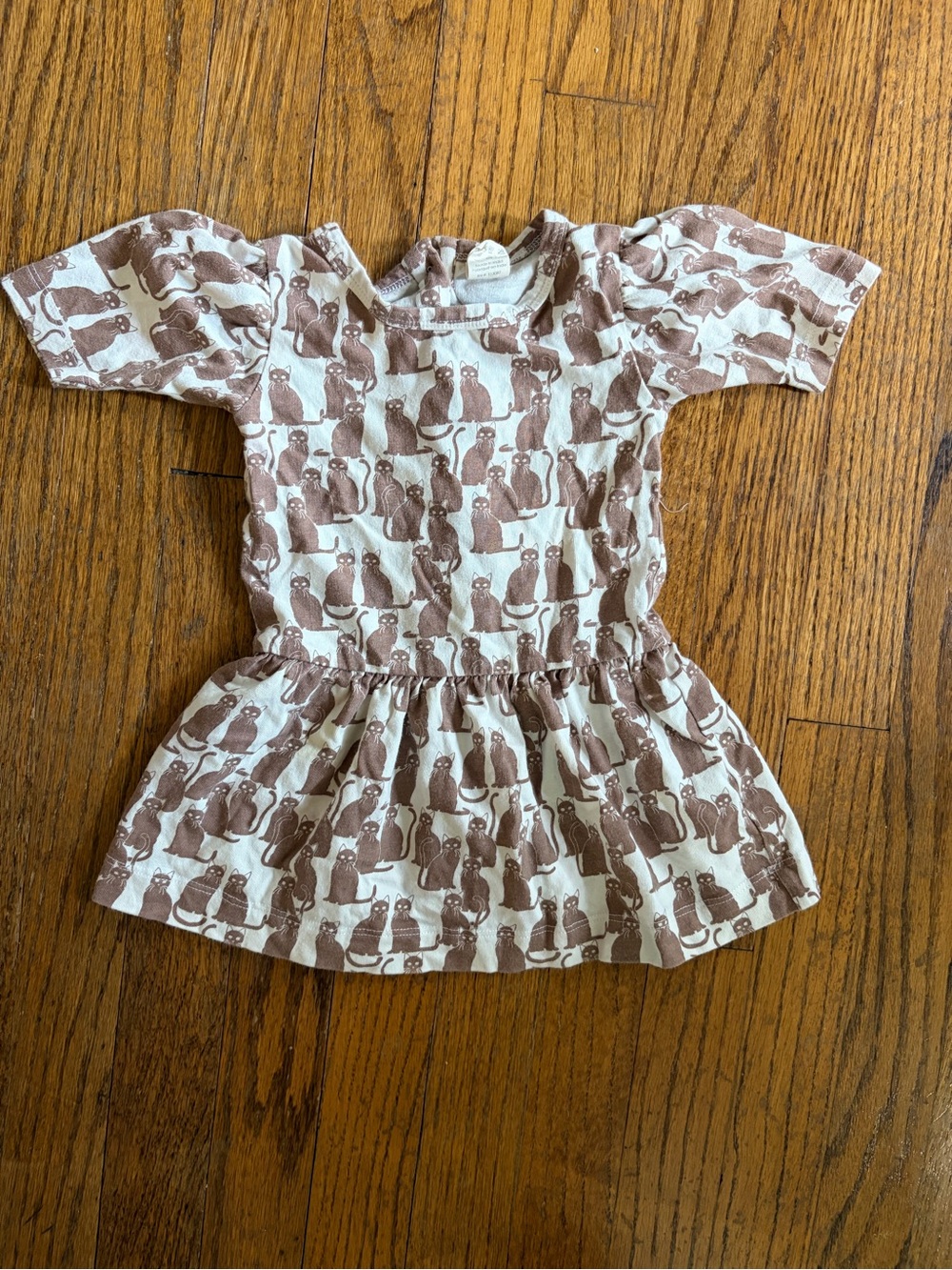 kate quinn 18-24 months Spooky Brown Cat-Print Girls drop waist button up dress
